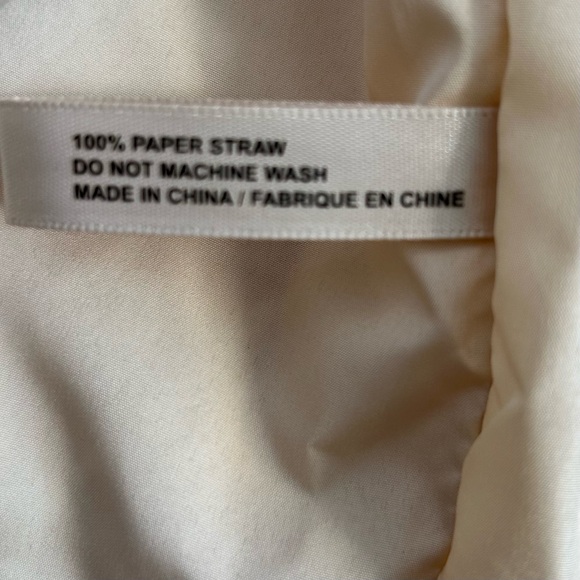 DONNA KARAN ‘Cashmere Mist’ Woven Straw Tote/Shoulder Lined Travel Beach NWOT! - Picture 6 of 8